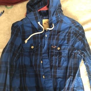 Men’s Hollister long sleeve with hood button down